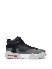 HUGO Light Grey Mesh and Faux Leather High Top Trainers - Image 1 of 7