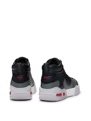 HUGO Light Grey Mesh and Faux Leather High Top Trainers - Image 5 of 7