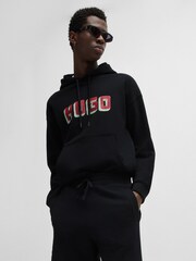 HUGO Black Logo Detail 100% Cotton Terry Shorts - Image 3 of 4