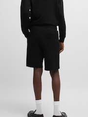 HUGO Black Logo Detail 100% Cotton Terry Shorts - Image 4 of 4