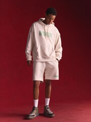 HUGO White Logo Print 100% Cotton Terry Hoodie - Image 5 of 11