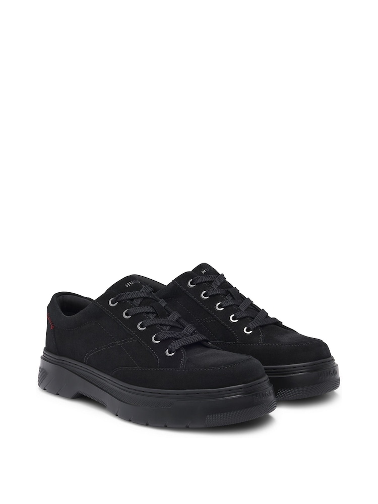 HUGO Black Suede Derby Shoes With Eva Sole - Image 2 of 4 HUGO Black Suede Derby Shoes With Eva Sole - Image 2 of 4