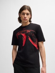 HUGO Black Animal Graphic 100% Cotton Jersey T-Shirt - Image 7 of 10