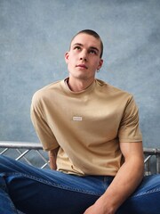 HUGO Blue Natural Logo Print 100% Cotton Jersey T-Shirt - Image 1 of 8