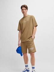 HUGO Blue Natural Logo Print 100% Cotton Jersey T-Shirt - Image 4 of 8
