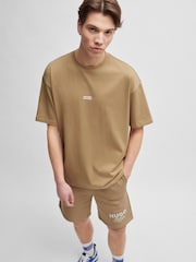 HUGO Blue Natural Logo Print 100% Cotton Jersey T-Shirt - Image 6 of 8