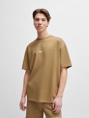 HUGO Blue Natural Logo Print 100% Cotton Jersey T-Shirt - Image 7 of 8