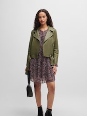 BOSS Green Buckled-Belt Jacket In Nappa Leather - Image 1 of 6