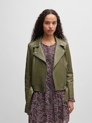 BOSS Green Buckled-Belt Jacket In Nappa Leather - Image 2 of 6