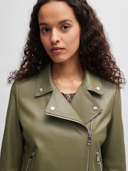 BOSS Green Buckled-Belt Jacket In Nappa Leather - Image 4 of 6