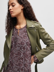 BOSS Green Buckled-Belt Jacket In Nappa Leather - Image 5 of 6