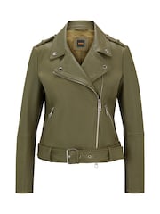 BOSS Green Buckled-Belt Jacket In Nappa Leather - Image 6 of 6