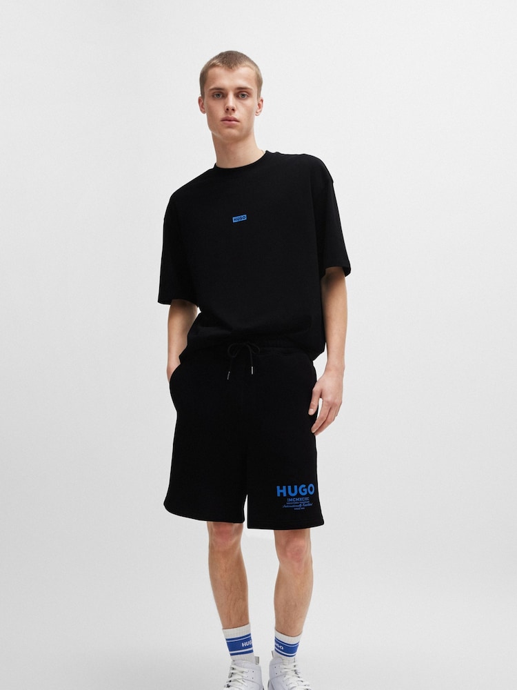 HUGO Black Logo Print 100% Cotton Jersey T-Shirt - Image 2 of 5