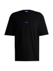HUGO Black Logo Print 100% Cotton Jersey T-Shirt - Image 5 of 5