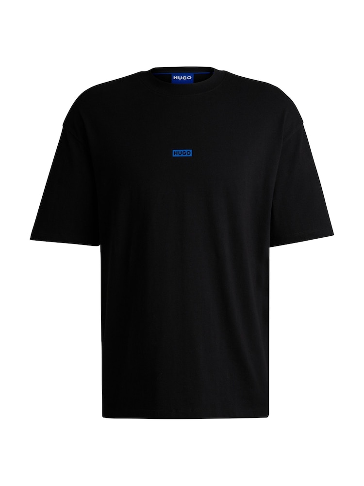 HUGO Black Logo Print 100% Cotton Jersey T-Shirt - Image 5 of 5