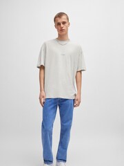 HUGO Grey 3D-Print Logos 100% Cotton Jersey T-Shirt - Image 2 of 6