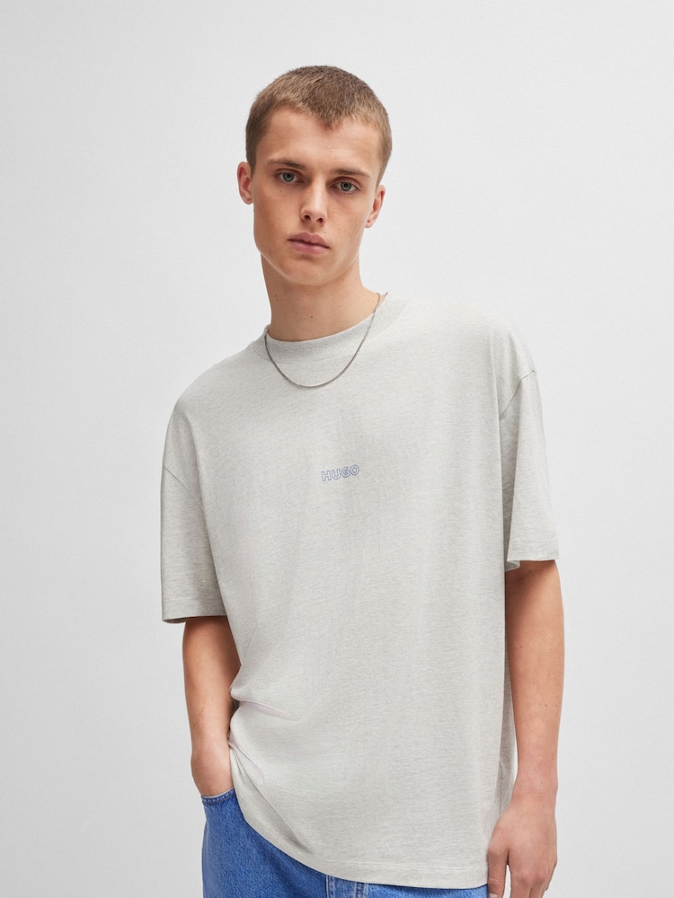 HUGO 3D-Print Logos 100% Cotton Jersey T-Shirt - Image 3 of 6