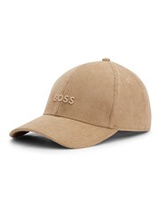 BOSS Natural Embroidered-Logo Cap In Baby Corduroy - Image 1 of 5