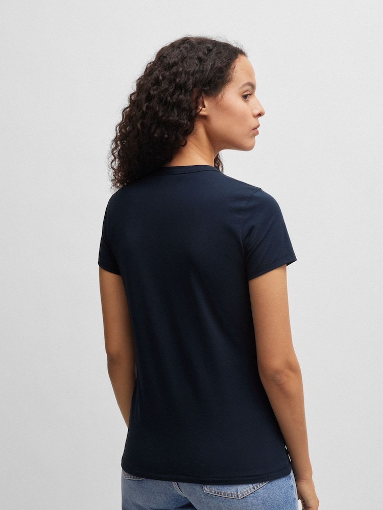 BOSS Blue Logo Artwork 100% Cotton Jersey T-Shirt - Image 2 of 4 BOSS Blue Logo Artwork 100% Cotton Jersey T-Shirt - Image 2 of 4