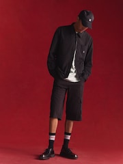 HUGO Black Stacked Logo Cap In Waterproof Twill - Image 3 of 9
