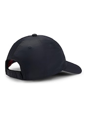 HUGO Black Stacked Logo Cap In Waterproof Twill - Image 9 of 9