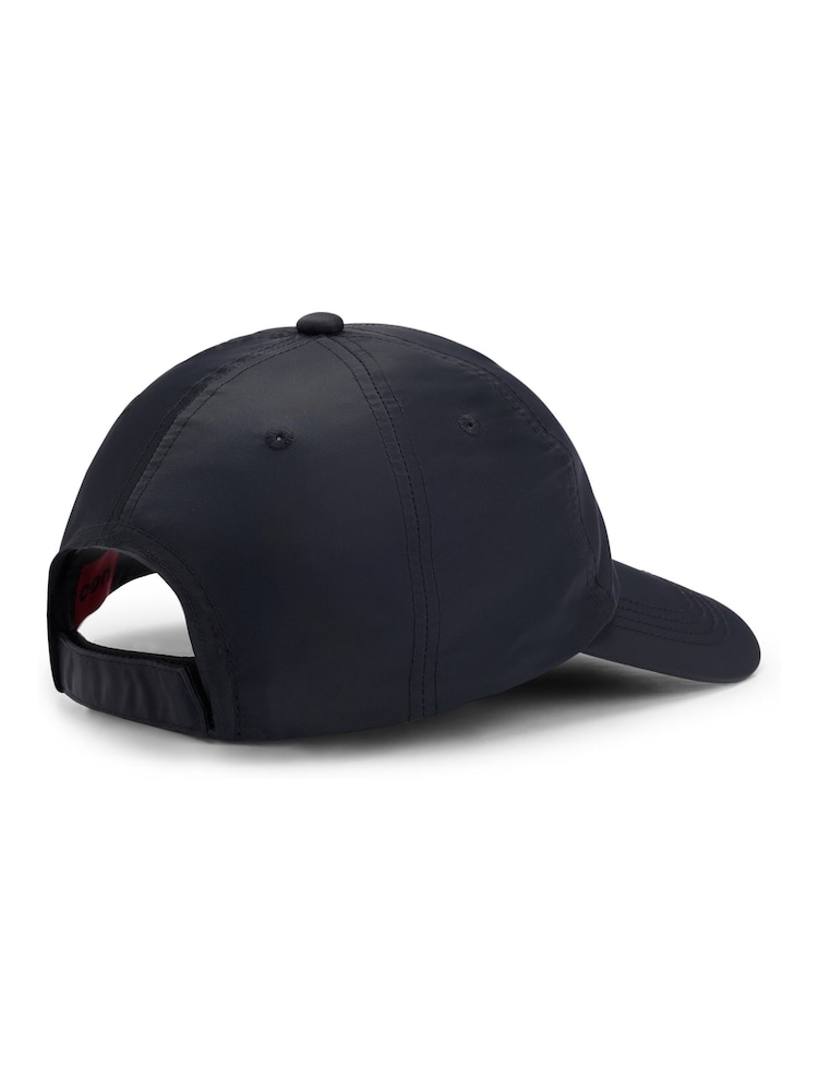HUGO Black Stacked Logo Cap In Waterproof Twill - Image 9 of 9