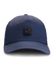 HUGO Blue Stacked-Logo Cap In Waterproof Twill - Image 1 of 5