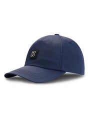 HUGO Blue Stacked-Logo Cap In Waterproof Twill - Image 2 of 5