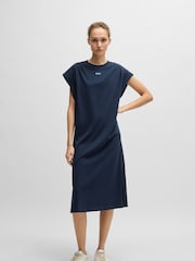 BOSS Blue Jersey 100% Cotton T-Shirt Midi Dress - Image 1 of 5