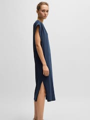 BOSS Blue Jersey 100% Cotton T-Shirt Midi Dress - Image 3 of 5