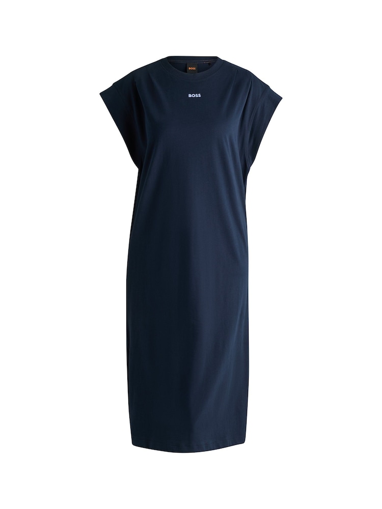 BOSS Blue Jersey 100% Cotton T-Shirt Midi Dress - Image 5 of 5