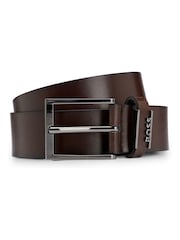 BOSS Brown Logo-Keeper Belt In Italian Leather - Image 1 of 5