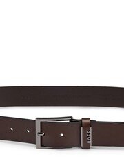 BOSS Brown Logo-Keeper Belt In Italian Leather - Image 3 of 5