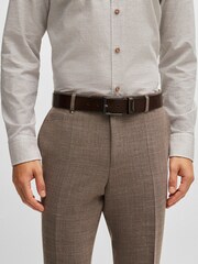 BOSS Brown Logo-Keeper Belt In Italian Leather - Image 5 of 5