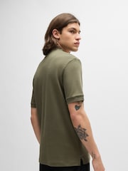 HUGO Natural 100% Cotton Piqué Contrast Logo Polo Shirt - Image 2 of 5