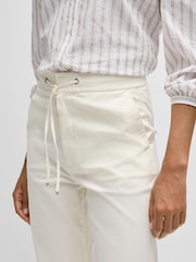 BOSS White Drawcord-Waist Trousers Stretch Cotton - Image 5 of 5