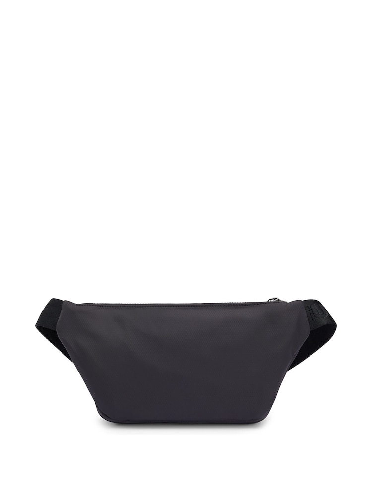 HUGO Black Belt Bag With Contrast Logo And Mesh Overlay - Image 2 of 6 HUGO Black Belt Bag With Contrast Logo And Mesh Overlay - Image 2 of 6