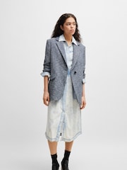 BOSS Blue BOSS Denim-Effect Tweed Jacket - Image 2 of 5