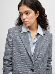 BOSS Blue BOSS Denim-Effect Tweed Jacket - Image 3 of 5