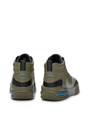 HUGO Grey Mesh and Faux Leather High Top Trainers - Image 6 of 8
