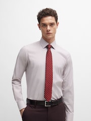 BOSS Red Jacquard Pattern Tie in a Silk Blend - Image 3 of 3