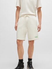 HUGO White Logo Detail 100% Cotton Terry Shorts - Image 3 of 6