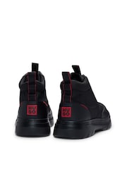 HUGO Black Red-Detail High-Top Trainers - Image 8 of 9