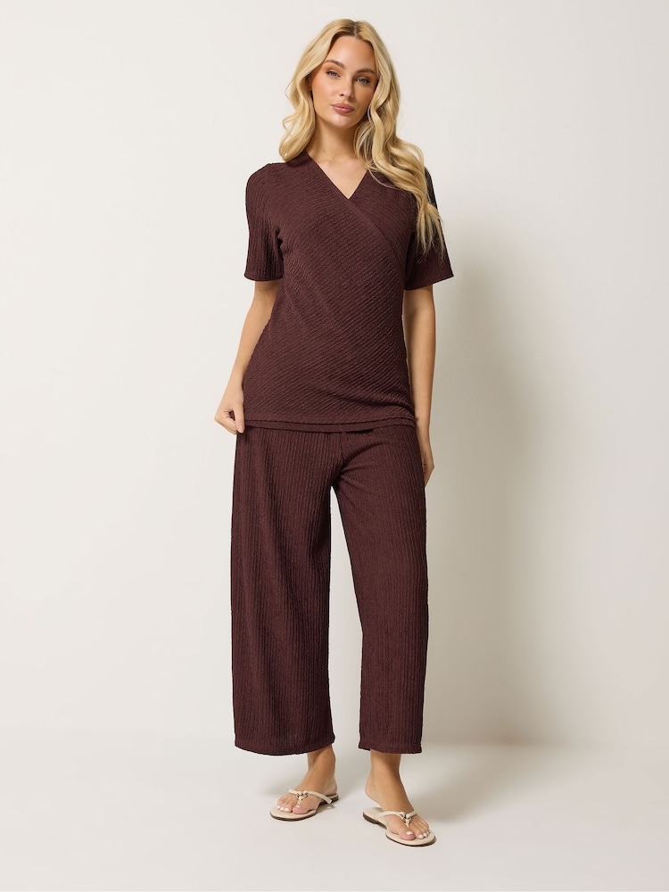 M&Co Brown Textured Top And Trousers Set - Image 1 of 5 M&Co Brown Textured Top And Trousers Set - Image 1 of 5