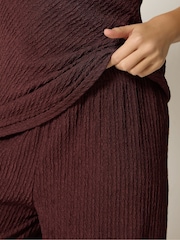 M&Co Brown Textured Top And Trousers Set - Image 4 of 5