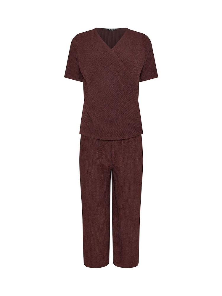 M&Co Brown Textured Top And Trousers Set - Image 5 of 5 M&Co Brown Textured Top And Trousers Set - Image 5 of 5