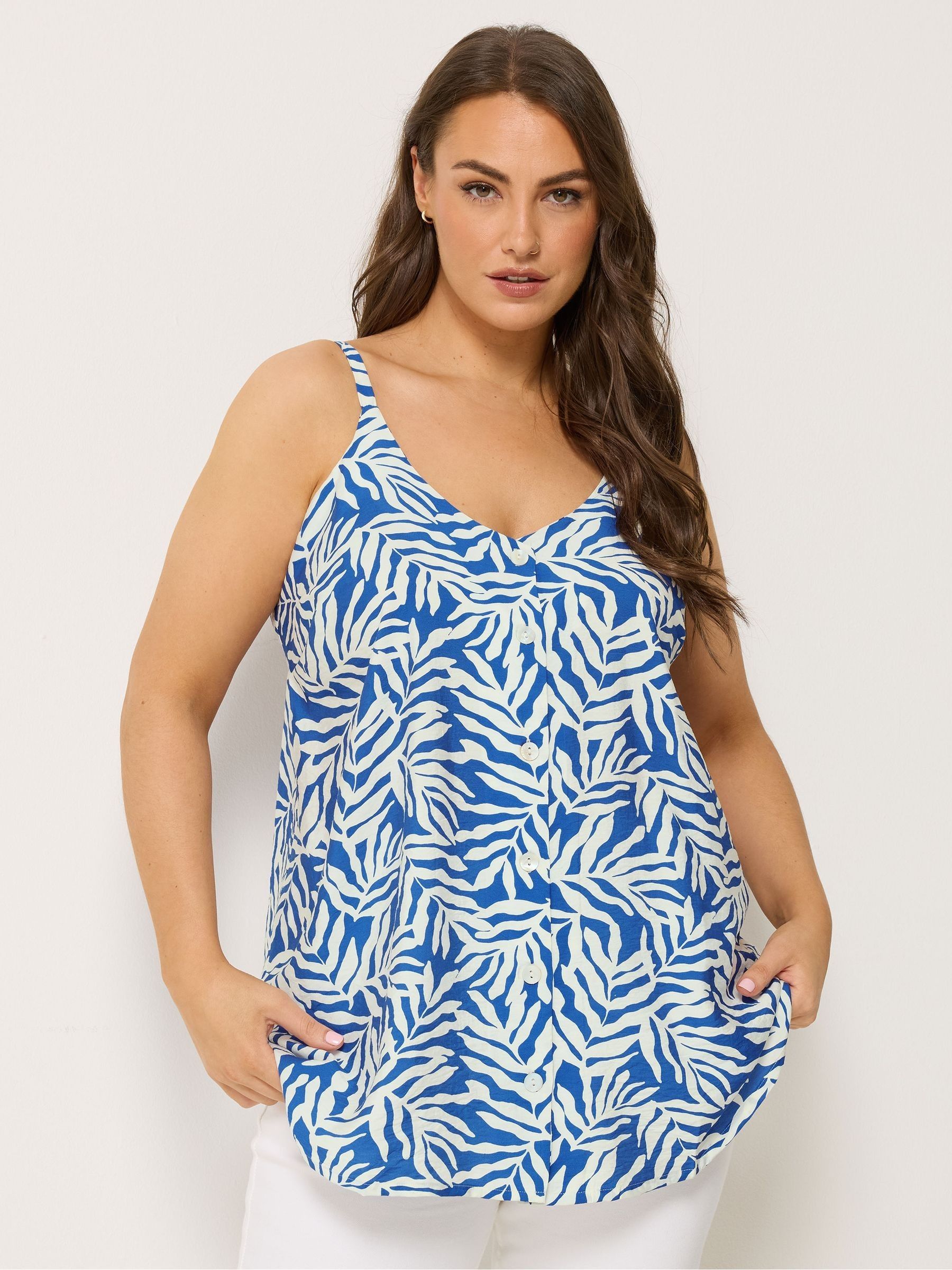 Yours Curve Women's Blue Vest Top