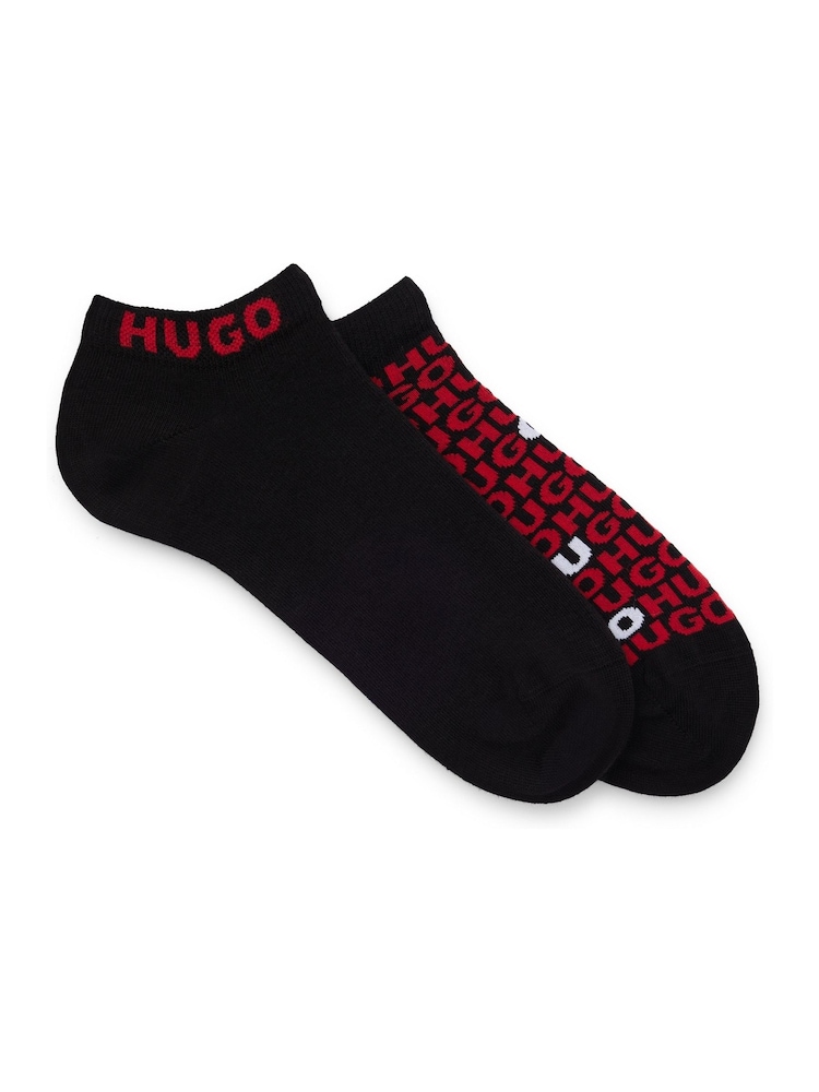 HUGO Black Cotton Blend  An Ankle Length Socks 2 Pack - Image 1 of 3