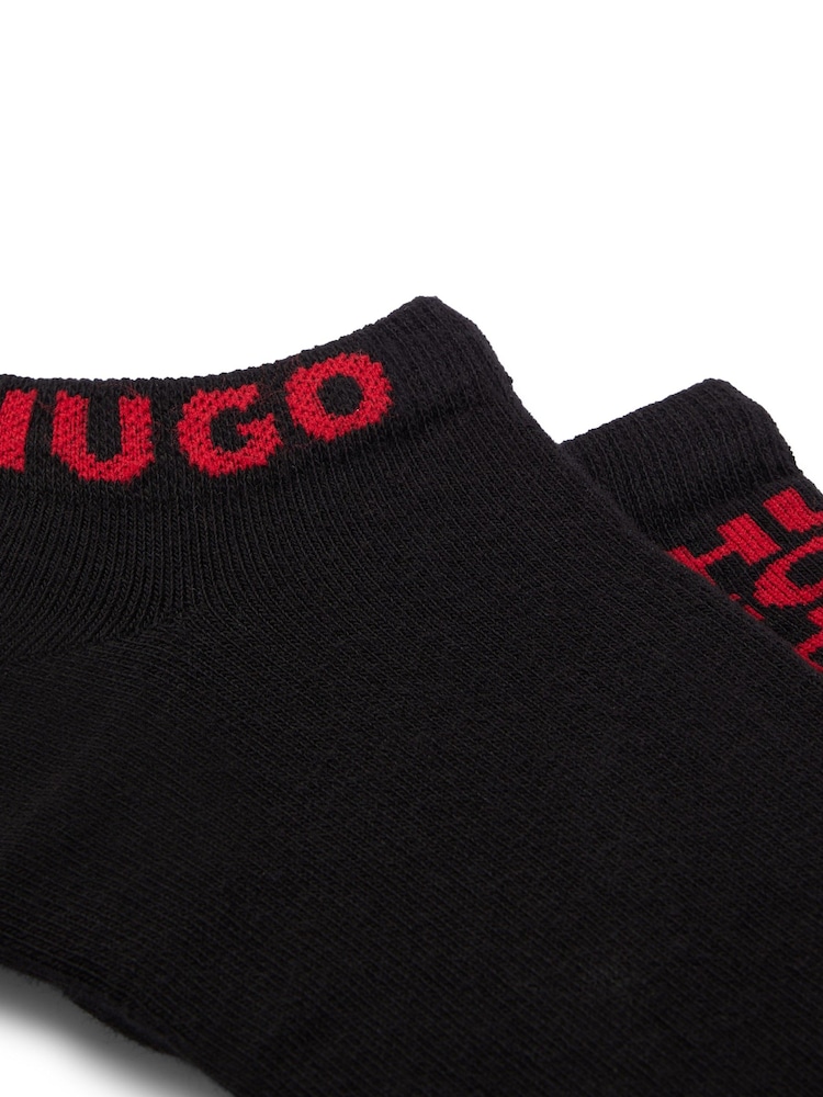 HUGO Black Cotton Blend  An Ankle Length Socks 2 Pack - Image 3 of 3