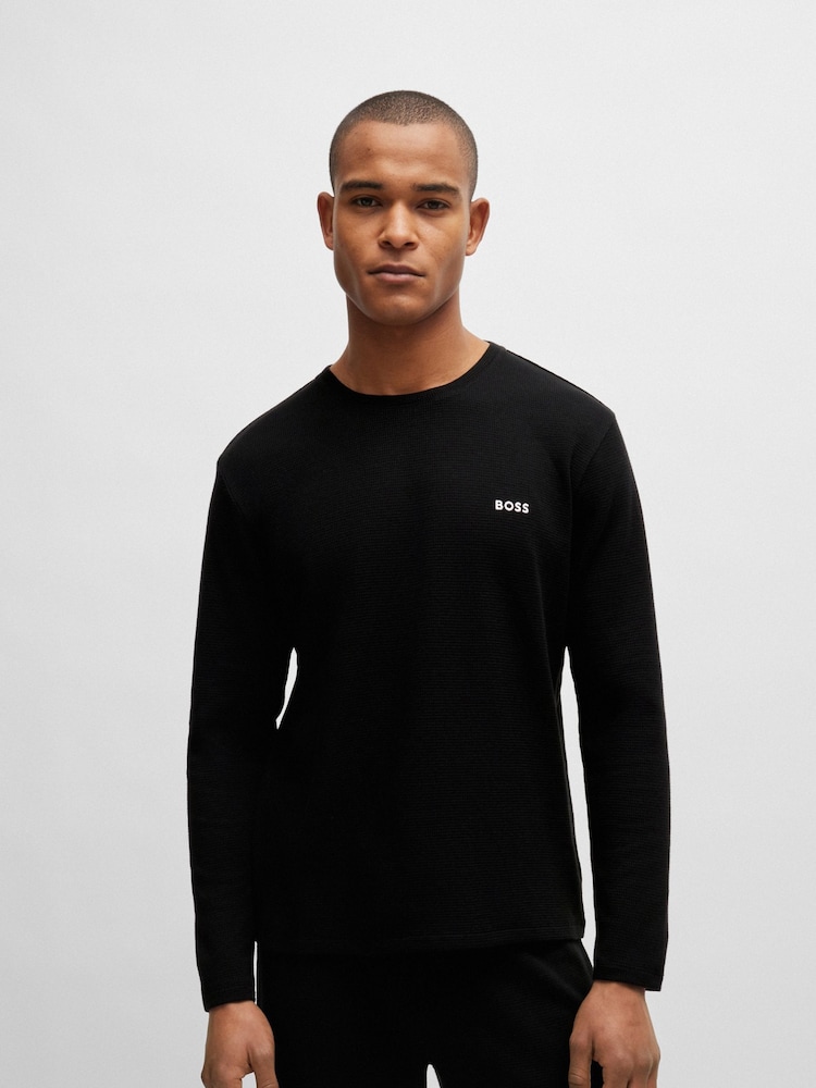 BOSS Black BOSS Embroidered-Logo Pyjama T-Shirt - Image 1 of 5